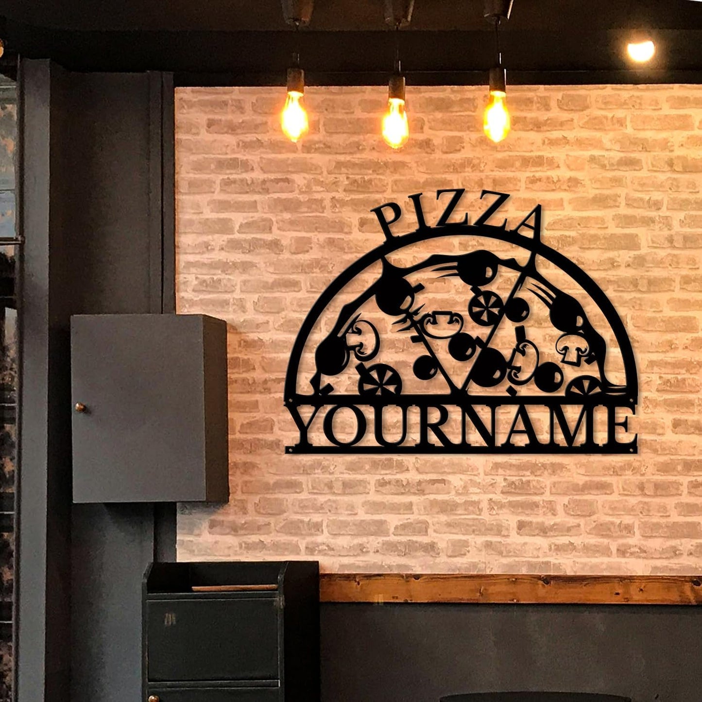 magilab Personalized Pizza Metal Sign, Custom Kitchen Wall Decor for Home & Outdoor, Food Lover Gift (Style F)