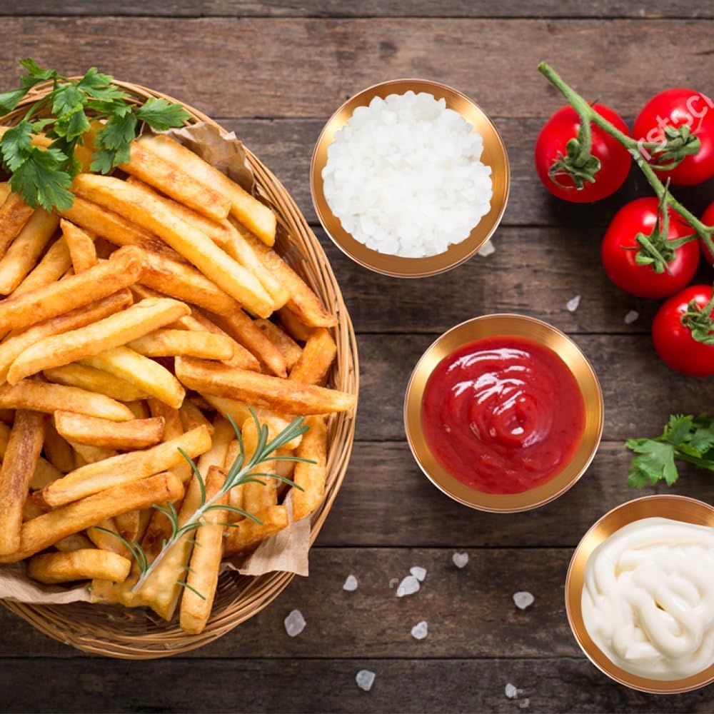 8 Pack 3.2inch Stainless Steel Sauce Dishes Mini Individual Saucers Bowl Round Seasoning Dishes Sushi Dipping Bowl Appetizer Plates, Champagne Gold