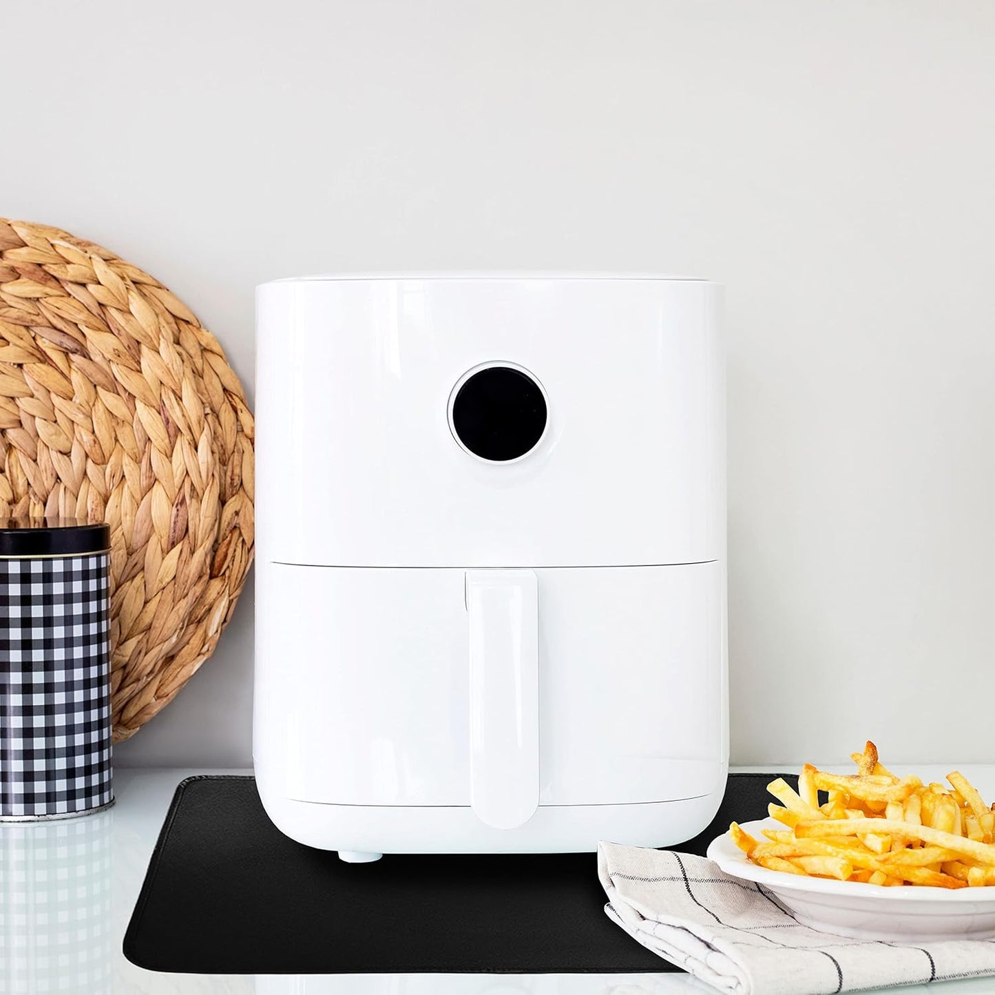 Heat Resistant Mat for Air Fryer, Countertop Protector, Fireproof Silicone Slider Mat for Appliances (Black, 16 x 24in)