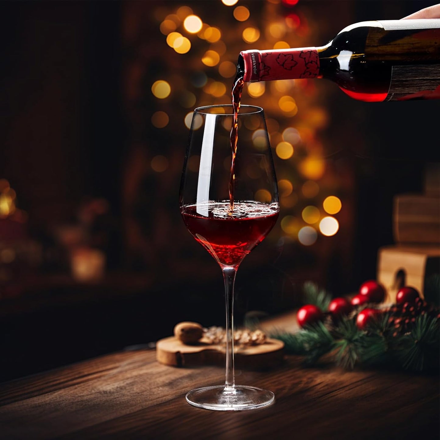 ACHEER Long Stem Crystal Bordeaux Red Wine Glasses Set of 2,Large 20 Oz, Hand Blown,Lead-Free, Clear, Crystal Wine Glass, Gift Box,-Perfect present for any Occasion,Gift for Men,Women