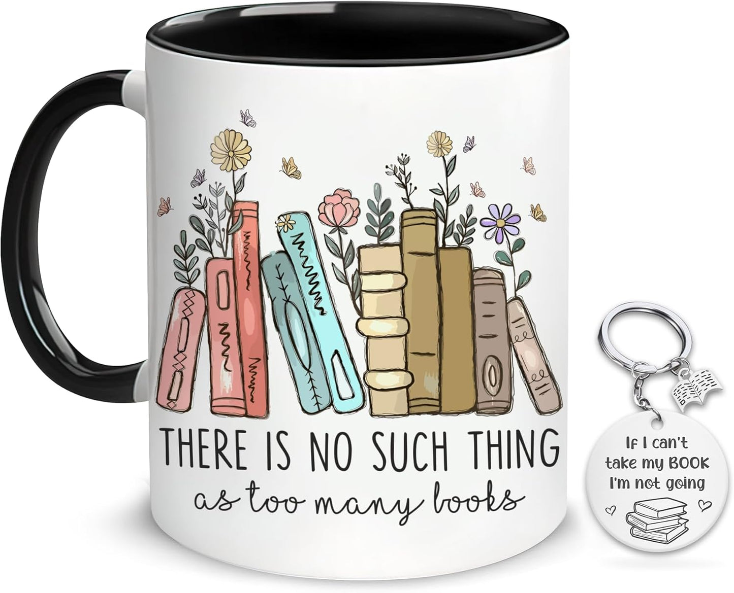 Hyturtle Book Lover Coffee Mug 11oz - There Is No Such Thing - Gifts For Book Lover On Christmas, Birthday - Librarian Mug for Women - Bookish Gift - Bookworm Cup - Gift For Her - Gifts for Readers