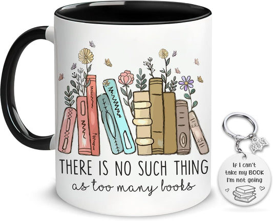 Hyturtle Book Lover Coffee Mug 11oz - There Is No Such Thing - Gifts For Book Lover On Christmas, Birthday - Librarian Mug for Women - Bookish Gift - Bookworm Cup - Gift For Her - Gifts for Readers