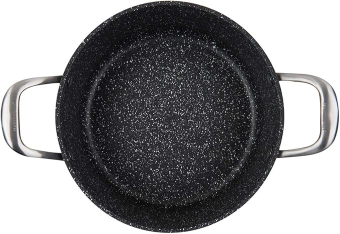 MasterPan 5QT Ultra Non-Stick Cast Aluminum Stock Pot with Glass Lid, 5 Quart, Granite Series