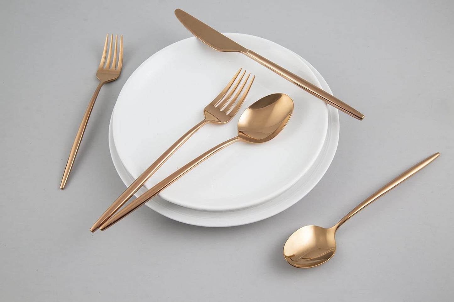 Cambridge 505320CKW12R Gaze Copper Mirror 20 Piece Flatware Set, Service for 4