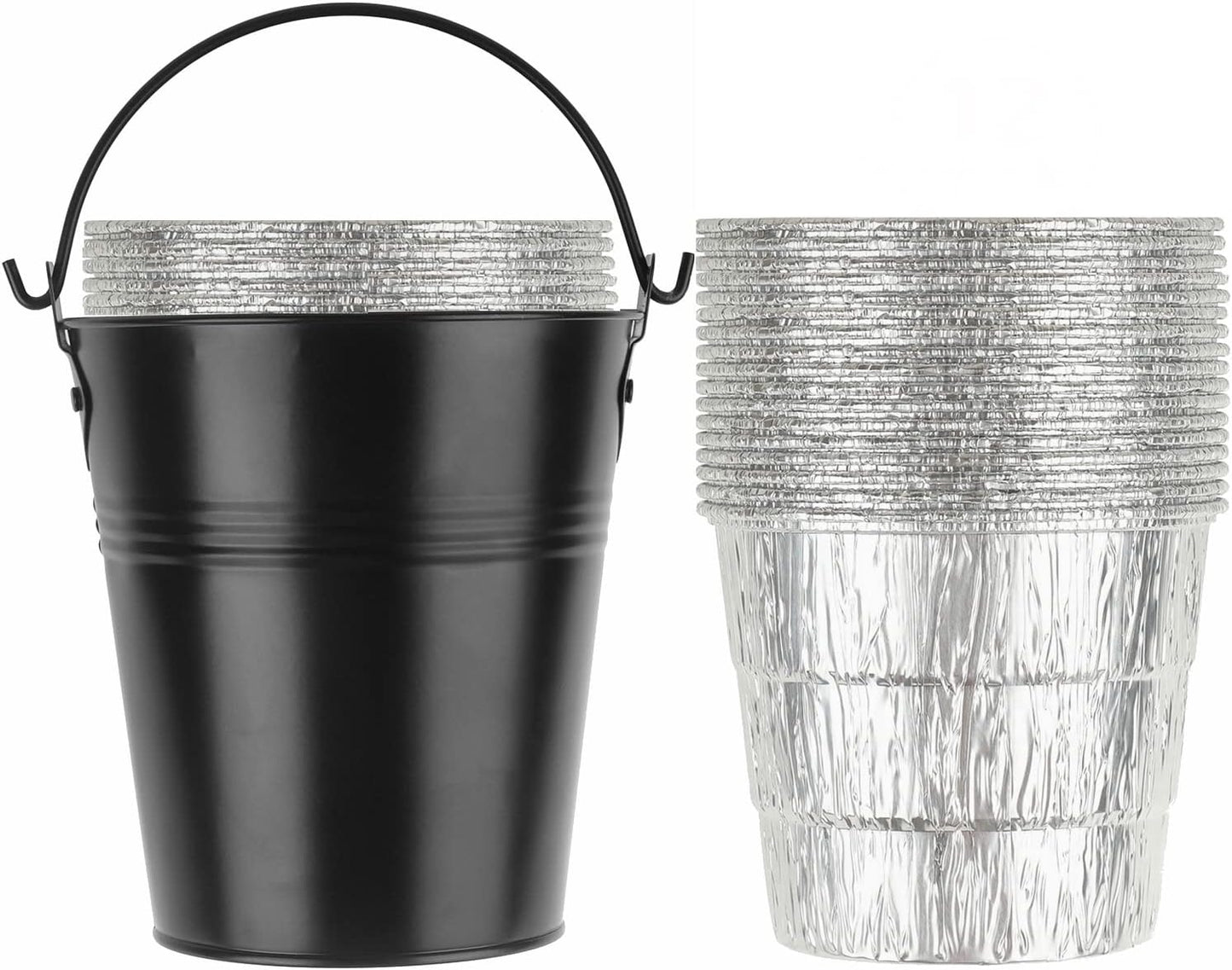 15-Pack Liners & Replacement Traeger HDW152 Drip Grease Bucket for Traeger 20/22/34, Pit Boss, etc Pellets Smoke (Black 15)