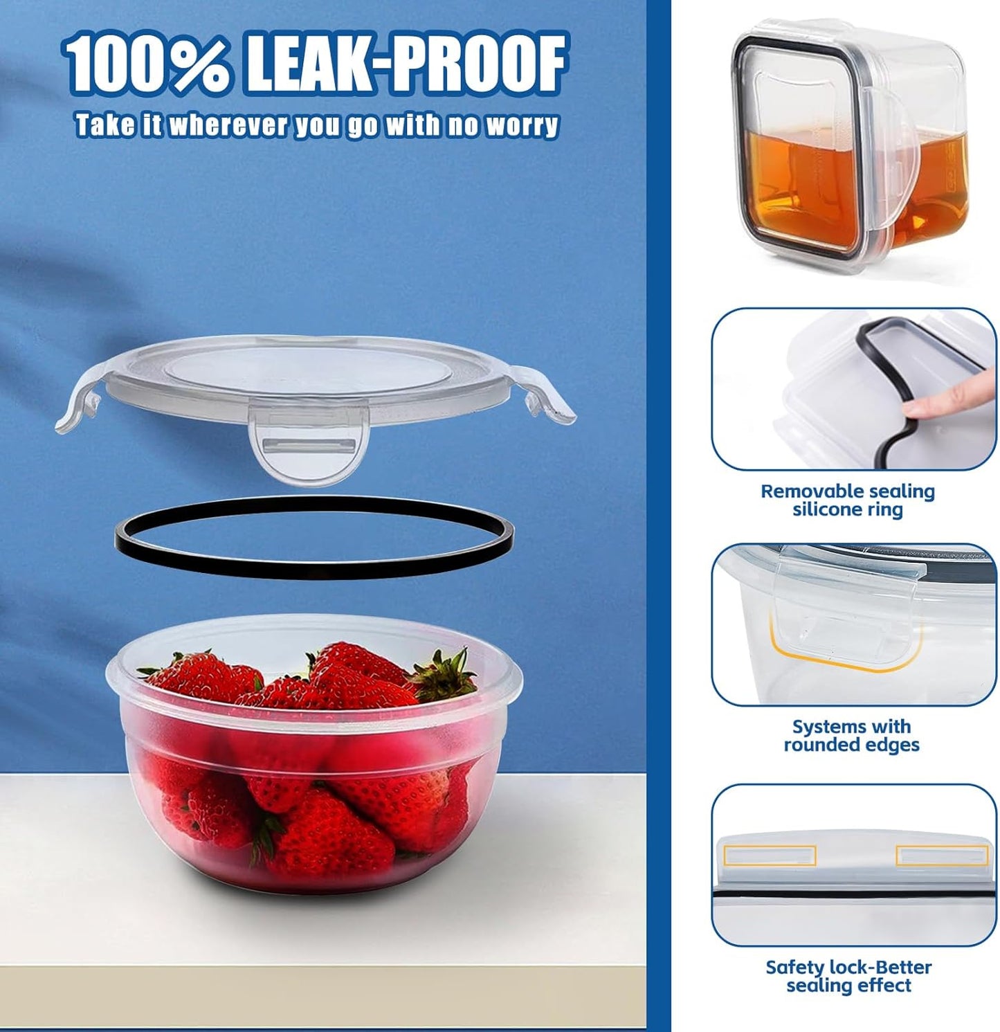 40 PCS Plastic Food Storage Containers with Lids Airtight, BPA-Free Leakproof Meal Prep Container Set for Kitchen Storage Reusable, Microwave Dishwasher Safe Stackable with Labels & Marker