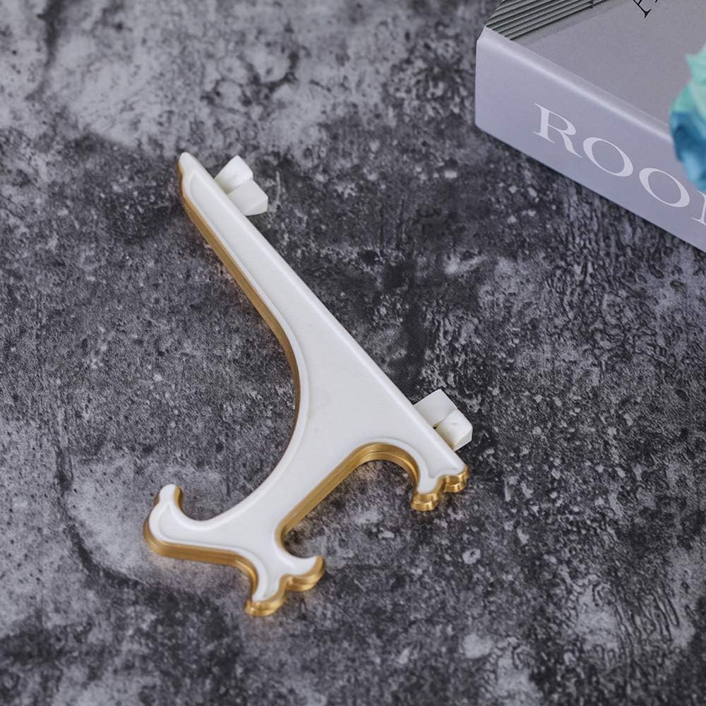 Artliving 6" Decorative Plate Stand Holder Plastic Picture Easel Display Stand Picture Frame Stand White Gold (2 Pack)