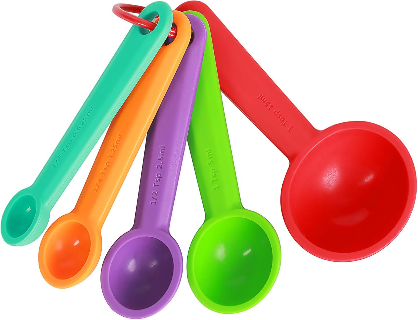 Silicone Measuring Spoons Set of 5, Assorted Colors