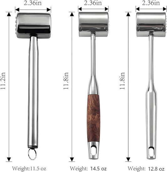 Meat Pounder,Meat Tenderizer Tool 304SS for Kitchen,Meat Mallet Meat Hammer Meat Beater for Tenderizing and Flattening Meat,Meat Pounder Tenderizer for Pounding Meats, Hanging Loop,(Rosewood)
