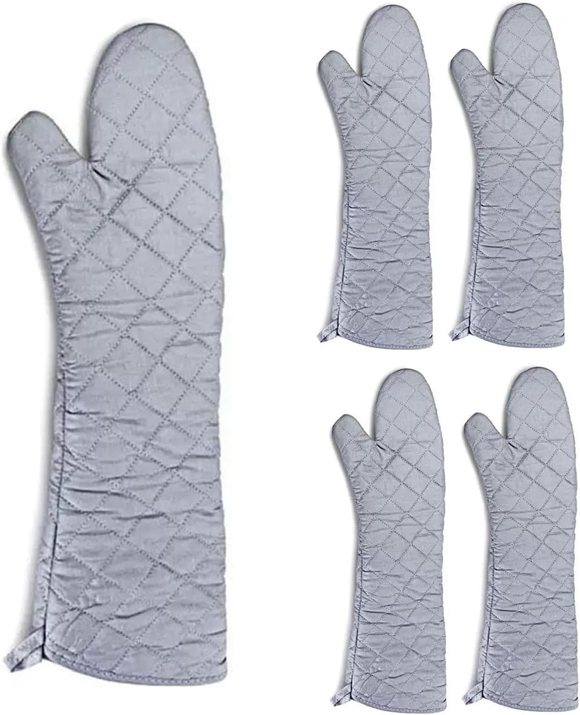 2 Pairs 24 Inch Extra Extra Long Oven Mitts Heat Resistant Cotton Lining Oven Thick Gloves Kitchen Food Service Mittens for Pot Holders Cooking Baking BBQ