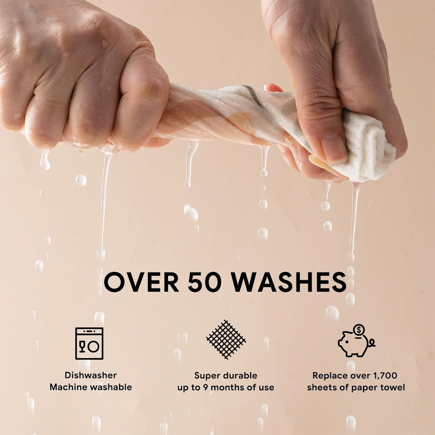 RECYCO Swedish Dishcloths for Kitchen | 6 Pack Birdsong and Blooms Washable Dish Rags | Cellulose Reusable Cleaning Paper Towels | Absorbent Counter Dish Cloth Sponge Kitchen Wipes, 8" L x 7" W