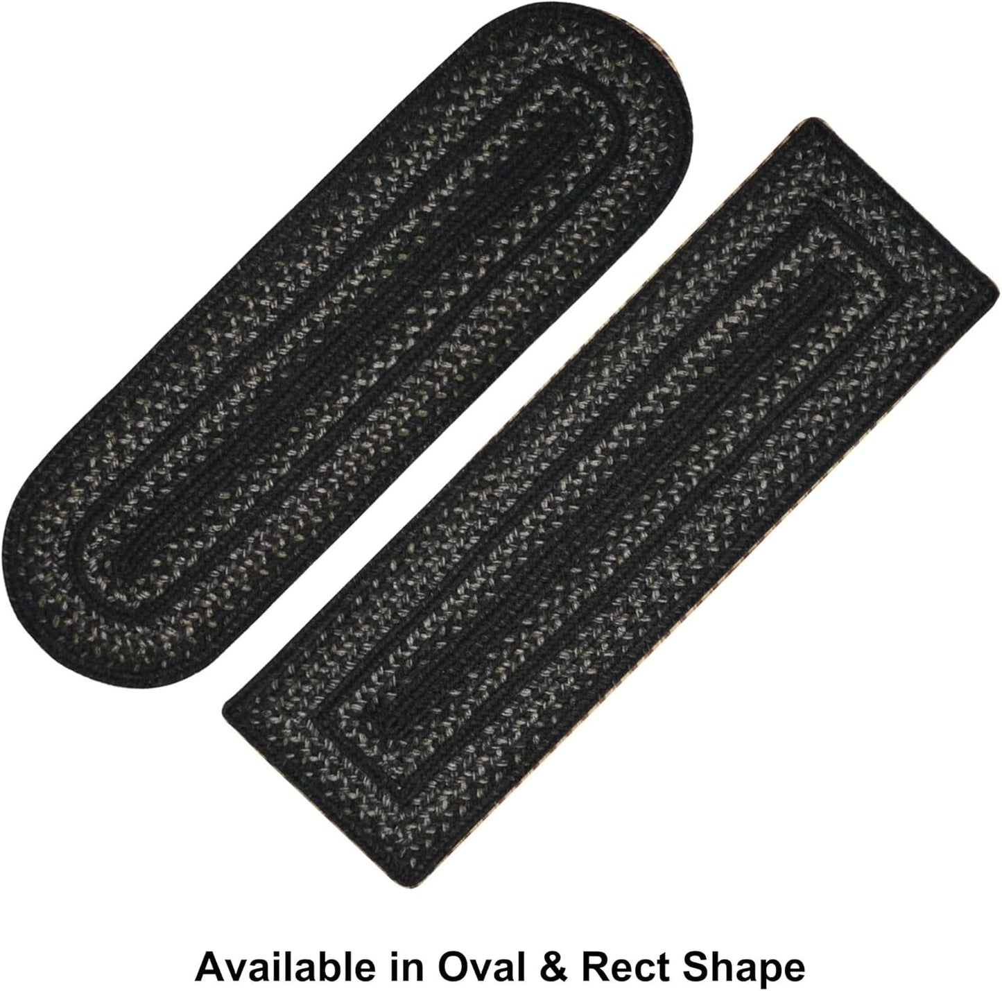 Homespice Jet Black Jute Braided Long Table Runner, Warm Primitive Decor, Rectangle 11x36 - Rich Colors, Easy to Clean, Durable and Protects Furniture