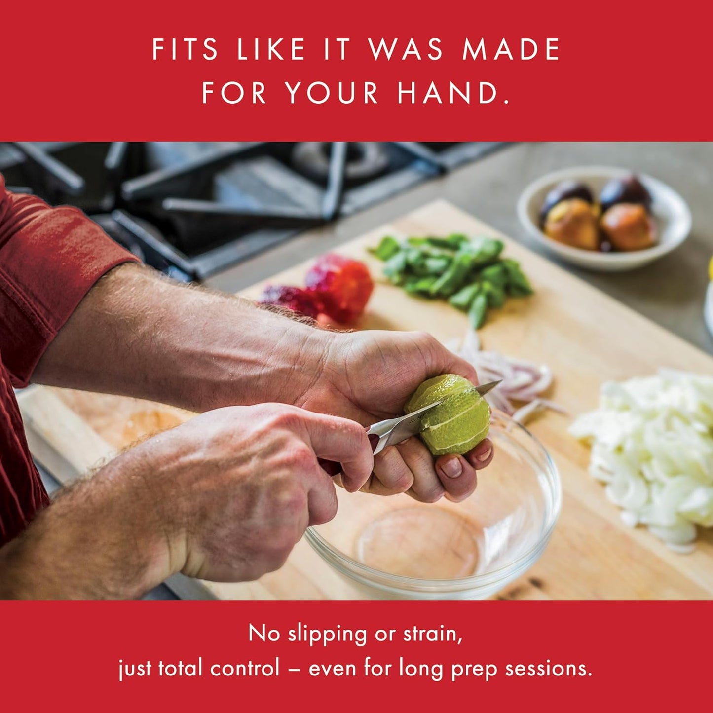 Misen 3.5" Paring Knife – Precision Kitchen Knife - High-Carbon Stainless Steel Blade – Ergonomic Handle for Peeling, Trimming, and Slicing – Lightweight, Versatile Tool for All Culinary Tasks - Red