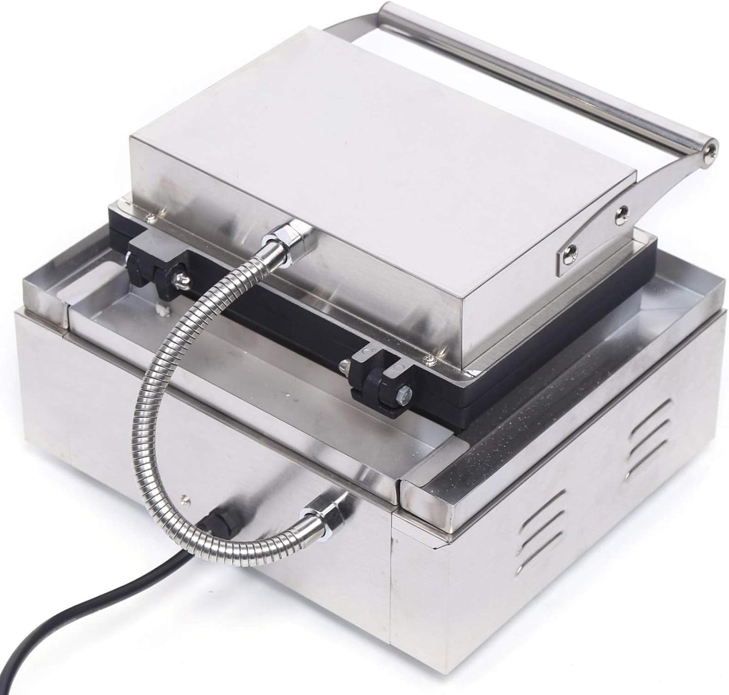 2.95 INCH 6 Holes Mini Doughnut Maker Commercial Waffle Maker Machine Electric Nonstick Round Waffle Maker 1550W 110V Round Doughnut Waffle Machine Great Choice for Bakery, Restaurant Silver and Black