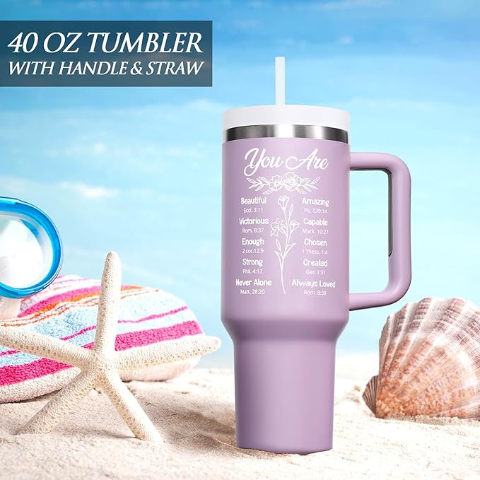 Christian Gifts for Women, Inspirational Religious Christmas Gift for Women Faith, Catholic Spiritual Jesus Birthday Xmas Gifts for Mom Grandma Friends Sister Wife Coworkers, 40 OZ Insulated Tumbler