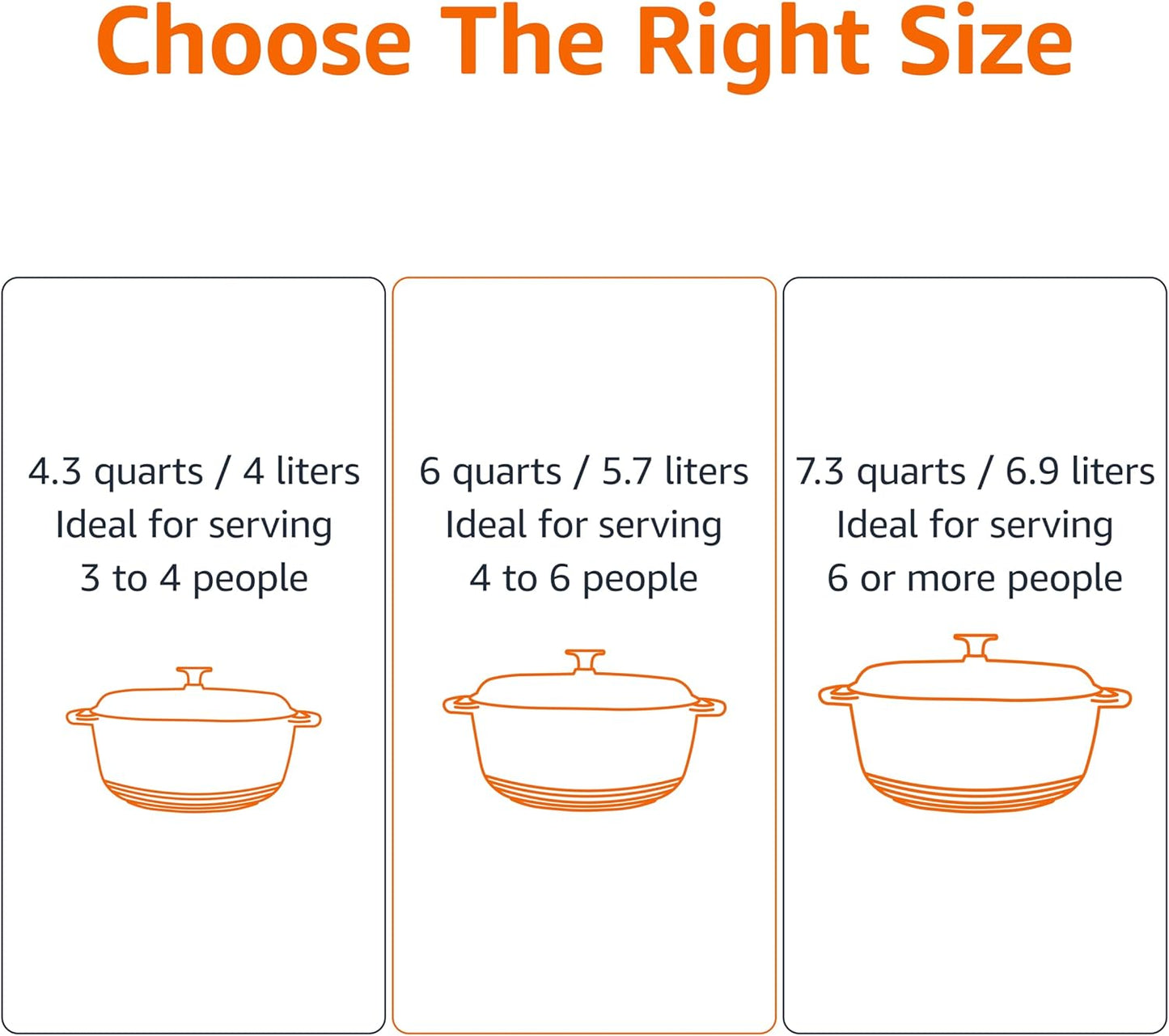 Amazon Basics Cast Iron Dutch Oven Pot with Lid, Enameled, Round, Dual Handles, Heavy-Duty, Large, 7.3-Quart, Matte White