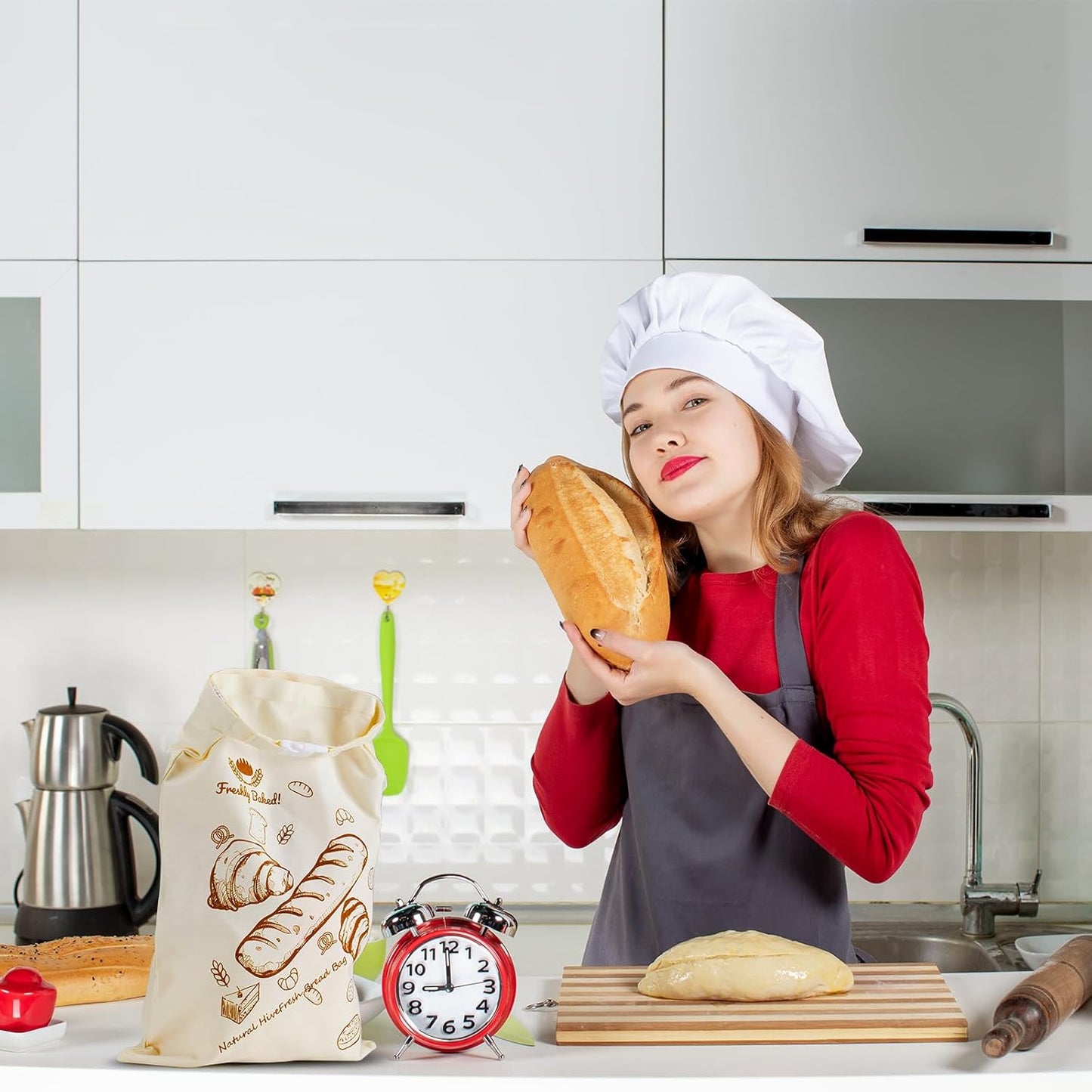 2 Pack Beeswax Bread Bags Reusable Sourdough - for Homemade Removable Wax Liner Large Washable Cotton Linen Food Storage, Plastic Free Eco Friendly Compostable, Bento & Camping Ready XL 17x13 Inch