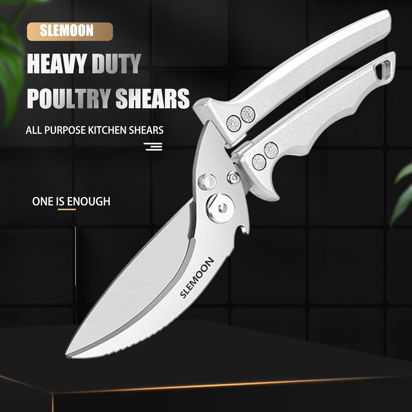 Heavy Duty Poultry Shears Meat Cutting Dishwasher Safe and Food Stainless Kitchen Shears Kitchen Scissors for Chicken Turkey Thanksgiving,Gift Box,silver