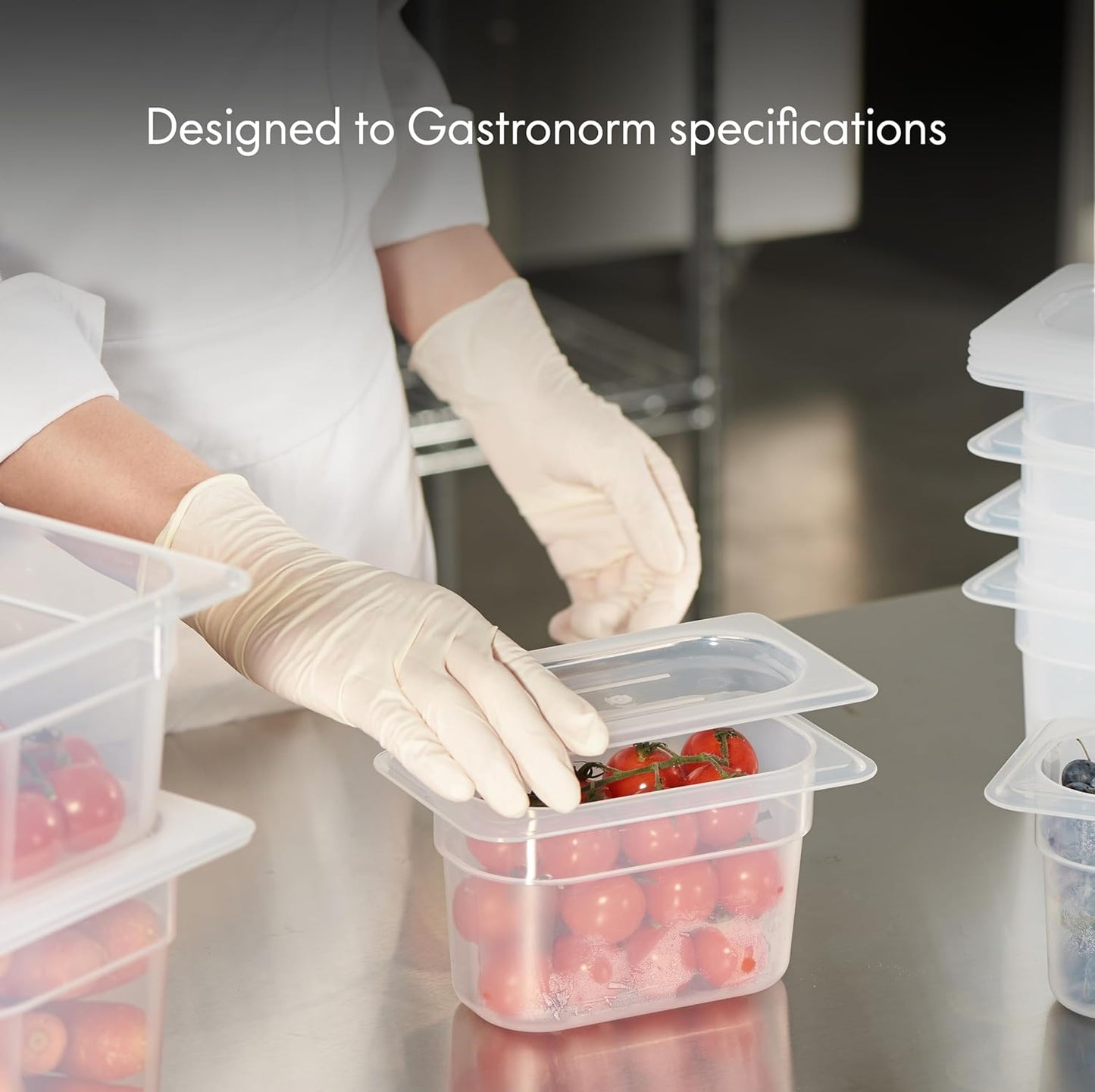 CURTA 6-Pack 1/9 Size 4" Deep Food Pan with Handled Lid – NSF Listed Commercial-Grade Translucent Polypropylene, Stackable Freezer-safe Storage for Restaurants, Catering & Buffets