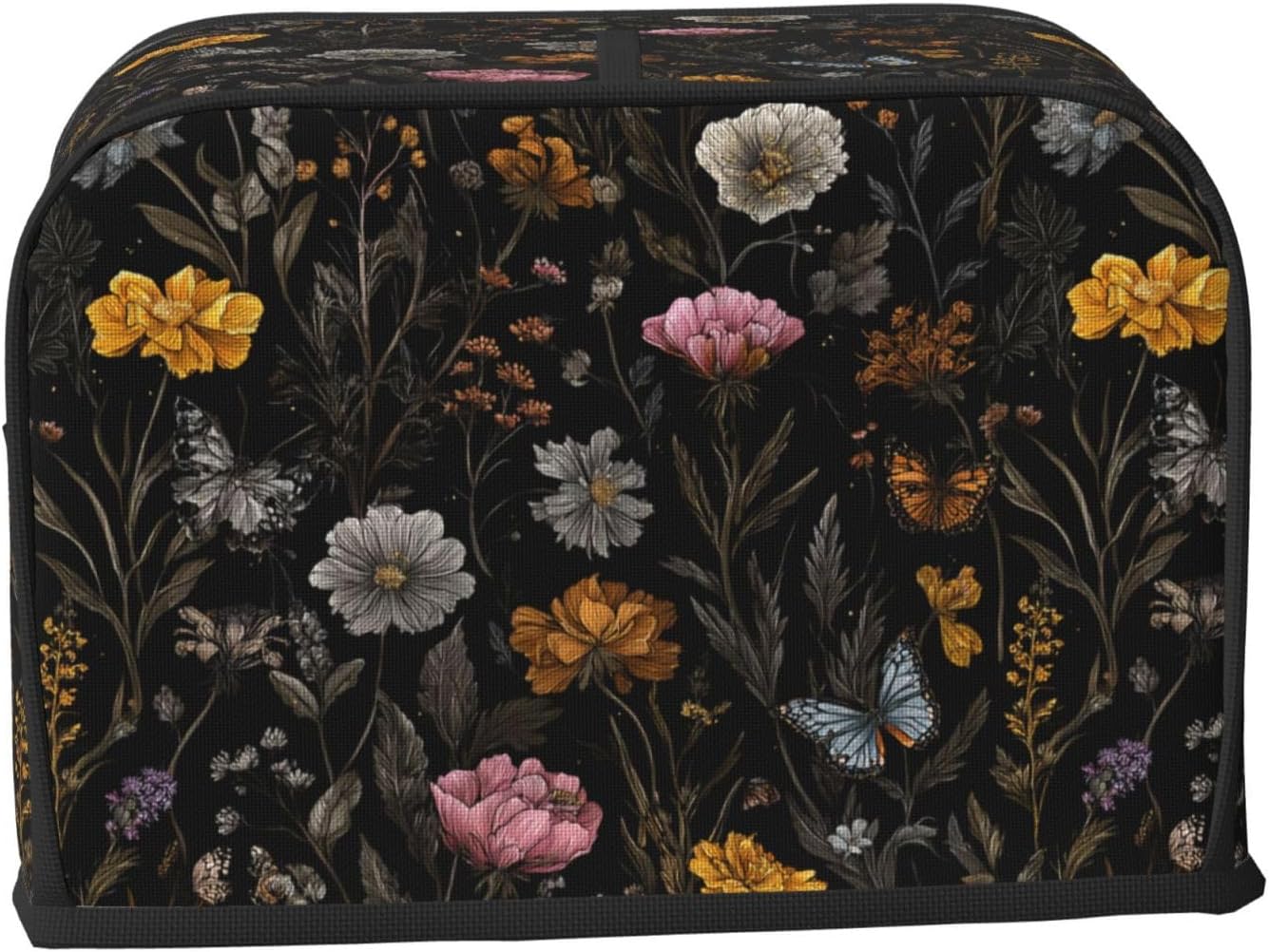 Toaster Cover 2 Slice Flower Butterfly Boho Botanical Kitchen Small Appliance Covers with Pockets Dust and Fingerprint Protection