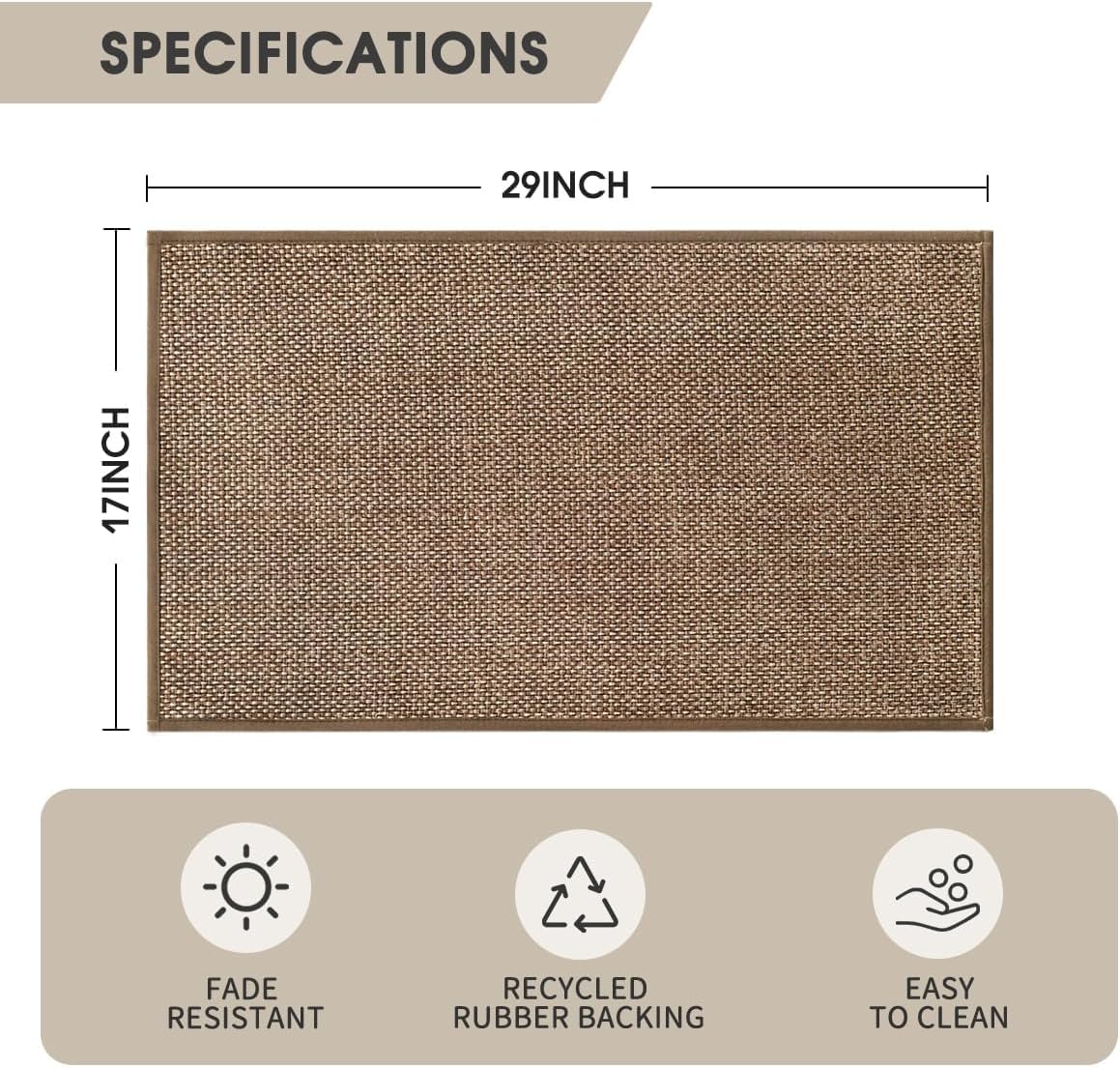 Artoid Mode Washable Kitchen Rugs and Mats Doormat Non Skid, Absorbent Rugs for Kitchen Floor Door Mat Front of Sink Hallway 17x29 Inch