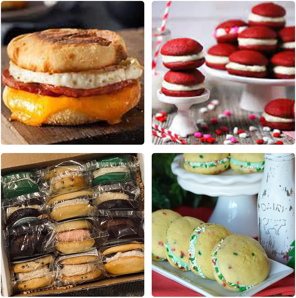 CAKETIME Silicone Egg Molds - Muffin Top Pan Whoopie Pie Pan 3" Round Silicone Baking Mold for Whoopie Pie, Corn Bread, Egg bites, English muffins, Tarts 1 Pack