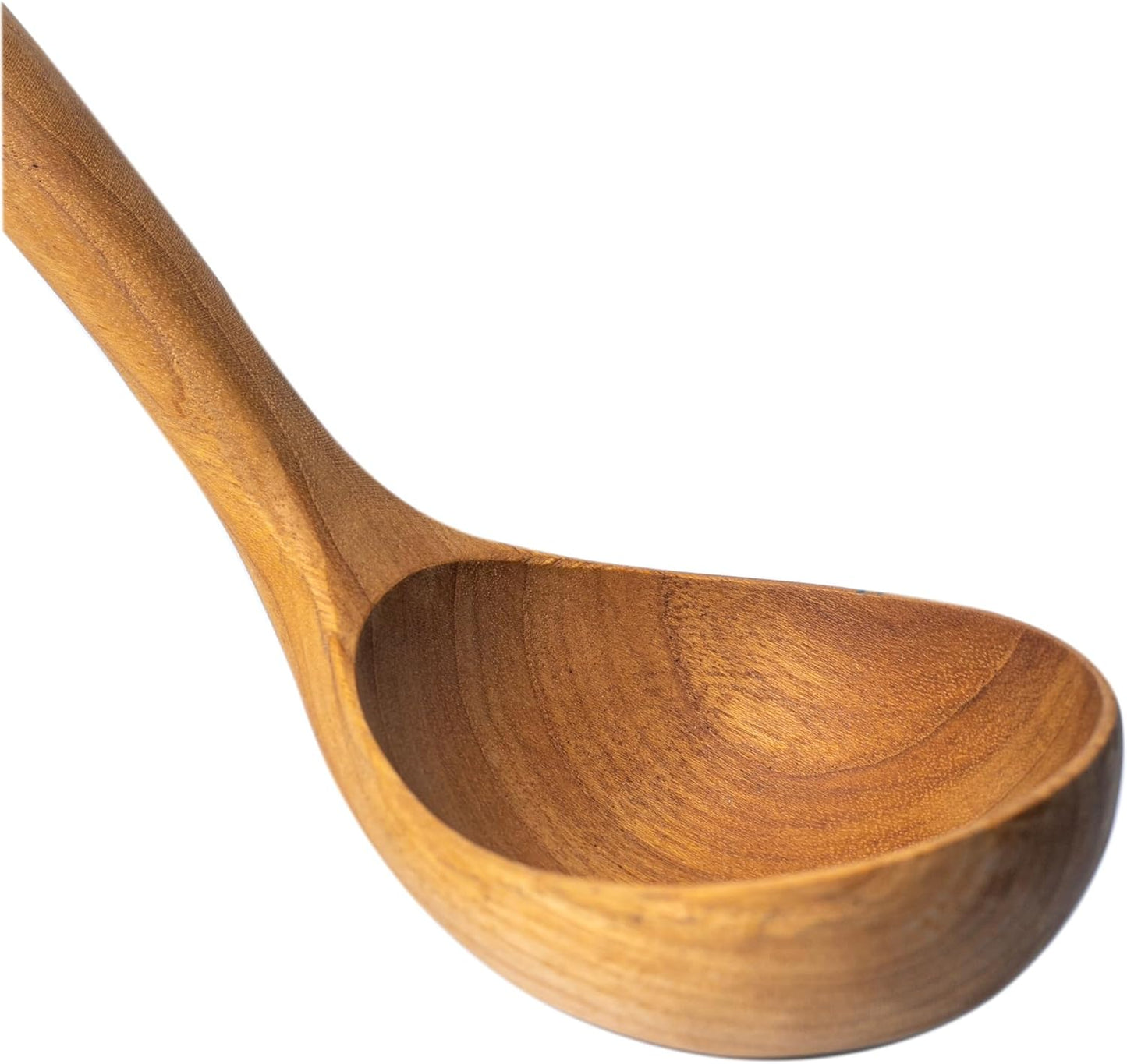 Teak Wood Soup Ladle, 11.5 inch long, Teak wooden utensils, wooden Soup Ladle, Long handle ladle for cooking, Natural Teak utensils, Non-stick cookware tools,