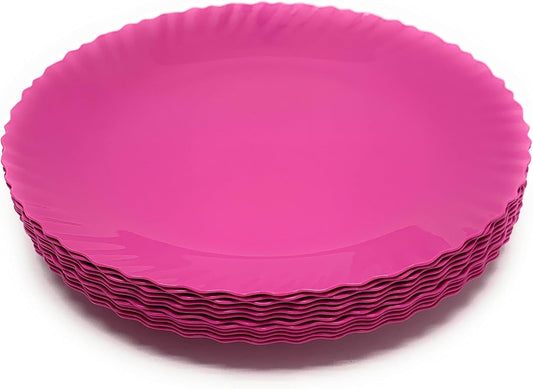 Mintra Home Curly Collection (9.75in Plate - 12pk, Fuchsia)