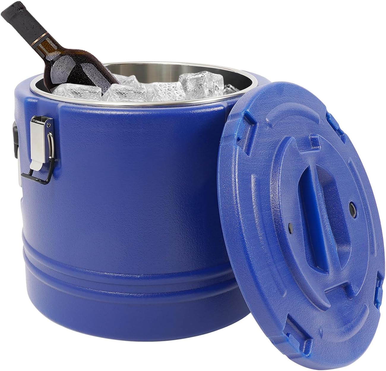 DYNAMI Large Insulated Food Container, 5.3 Gallon Portable Commercial Food Warmer Insulated Soup Container Cold Hot Box for Catering,Stainless Steel Inner Liner, Sealed and Leak-proof (Blue, 5.3 Gal)