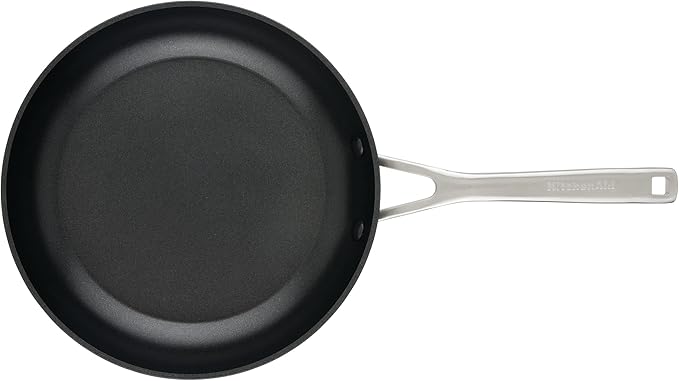 KitchenAid Hard Anodized Induction Nonstick Frying Pan Set With Tempered Lids, 4-Piece - 10 & 12 Inch – Durable, Even Heating, Oven Safe to 500°F, Dishwasher Safe, Easy-Clean