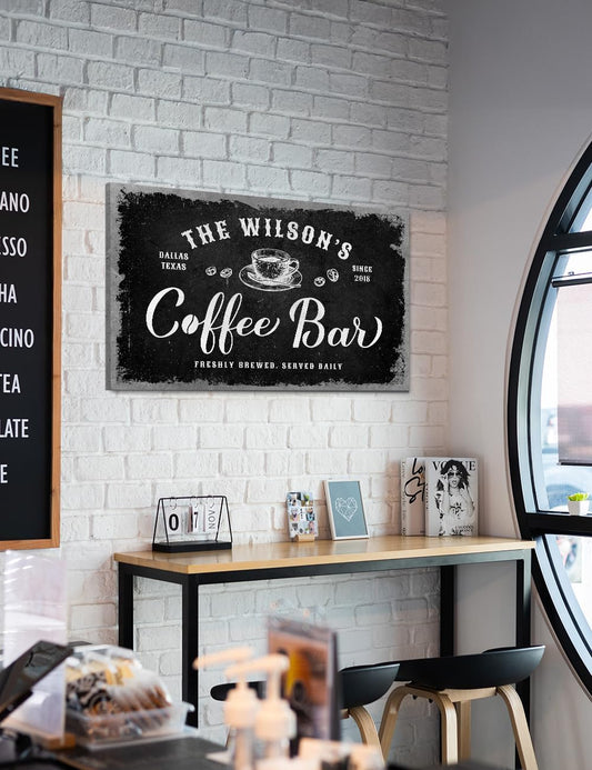 IPIC - Rustic Coffee Bar Sign Brew and Bloom, Large Canvas Print Wall Art for Home Kitchen, Vintage Style Wall Decor for Coffee Station or Cafe, Made in USA