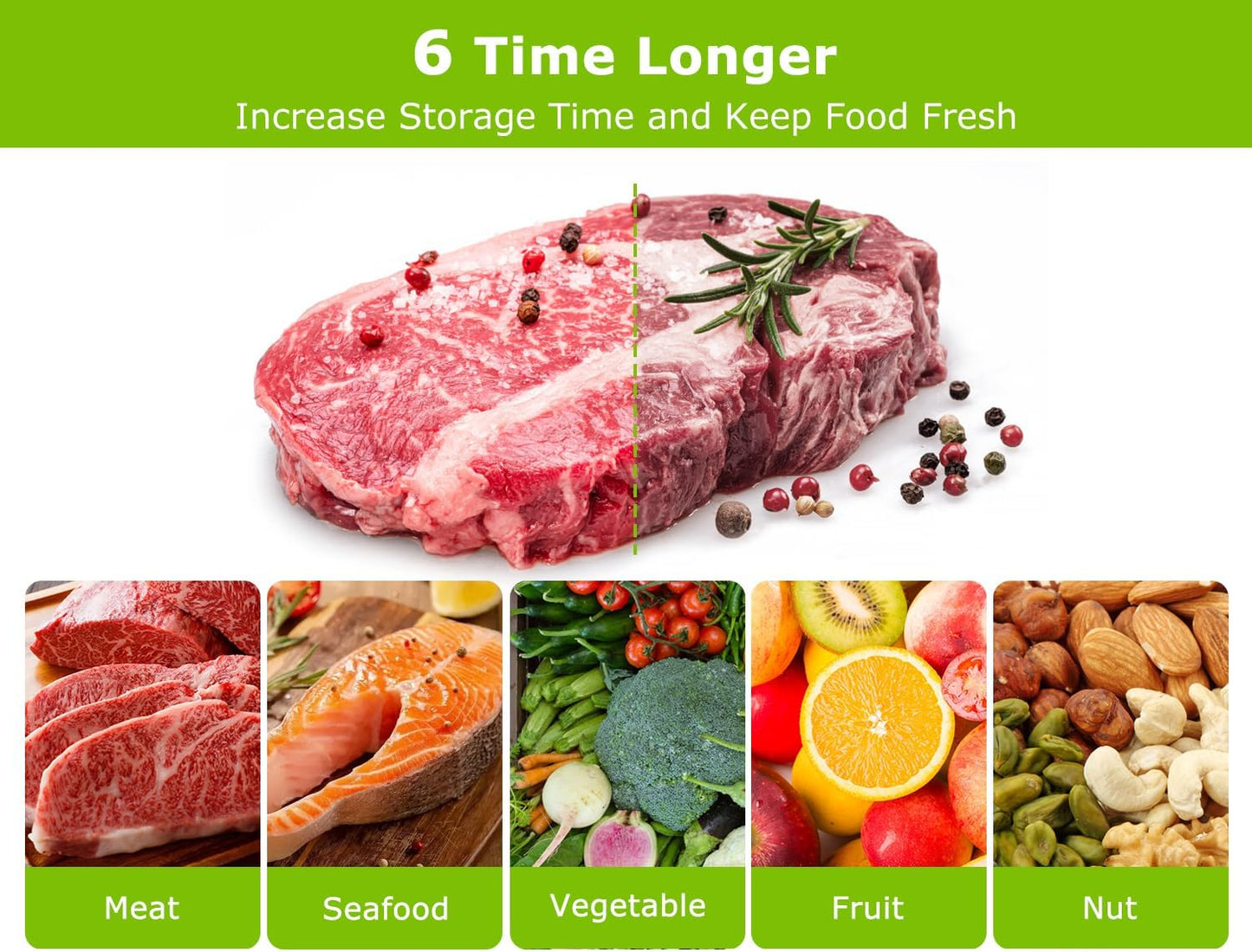 Bonsenkitchen Precut Vacuum Sealer Bags, 20 Gallon 11" x 16"+ 80 Quart 8" x 12"+ 50 Pint 6" x 10", Commercial Grade, BPA Free, Food Sealer Bags for Vac Storage, Meal Prep or Sous Vide Cooking, VB15