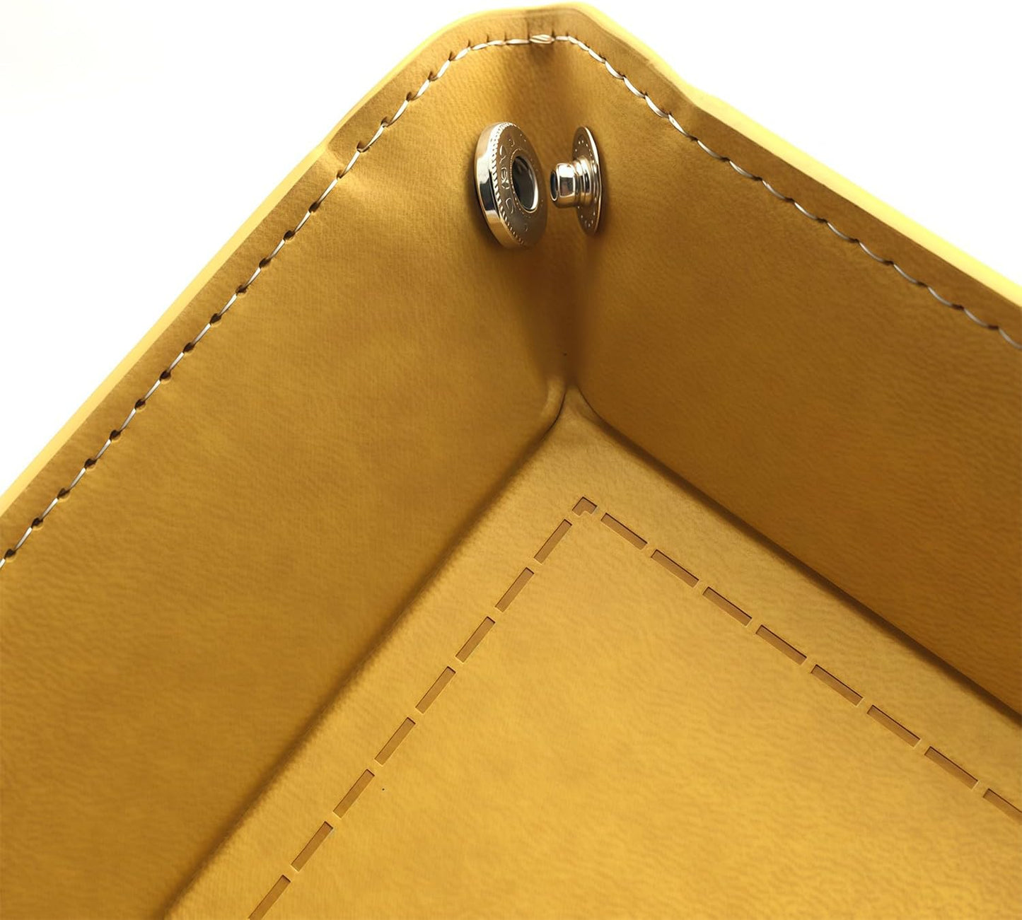 siduater Valet Tray Desktop Storage Organizer – Vegan Leather Catchall Tray Bedside Vanity Tray Nightstand Caddy Holder for Remote Controller, Watch, Keys, Phone, Wallet, Coin, Jewelry, Yellow