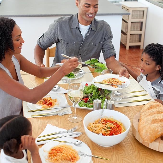 Gradient Gold Silverware Set, 20-Piece Stainless Steel Cutlery Set, Kitchen Flatware,Utensil Set Service for 4, Include Knife/Fork/Spoon, Mirror Polished