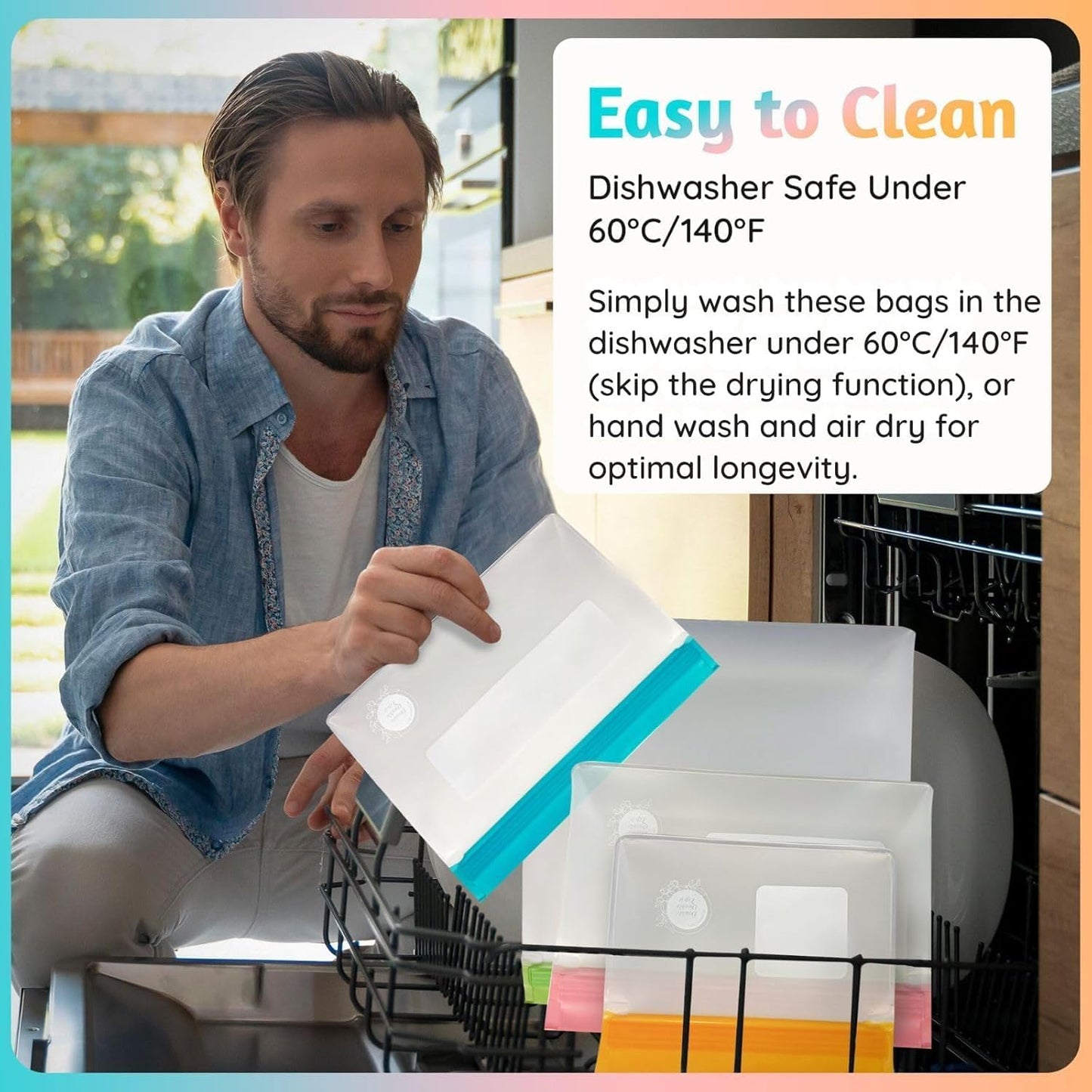 Reusable Food Storage Bags – 14-Pack Stand-Up, BPA-Free, Freezer, Dishwasher Safe & Eco-Friendly – 3 L, 8 M, 3 S Bags – Airtight Leakproof, Sandwich, Snack, and Meal Prep Baggies (Grey)