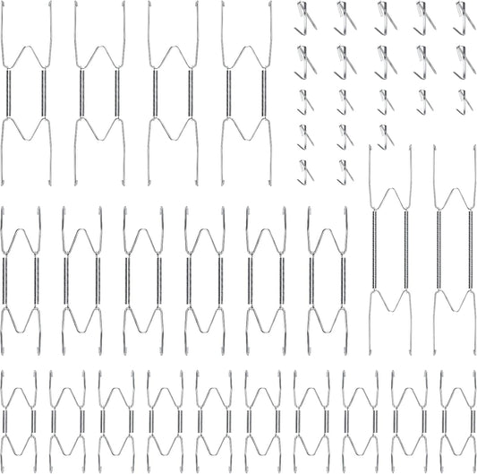 20 Pieces Invisible Wall Plate Hangers 4/5/6/8/10 Inches Wall Plate Hangers Stainless Steel Decorative with 20 Pieces Hook with Nails for Decorative Antique and Arts(Silver)