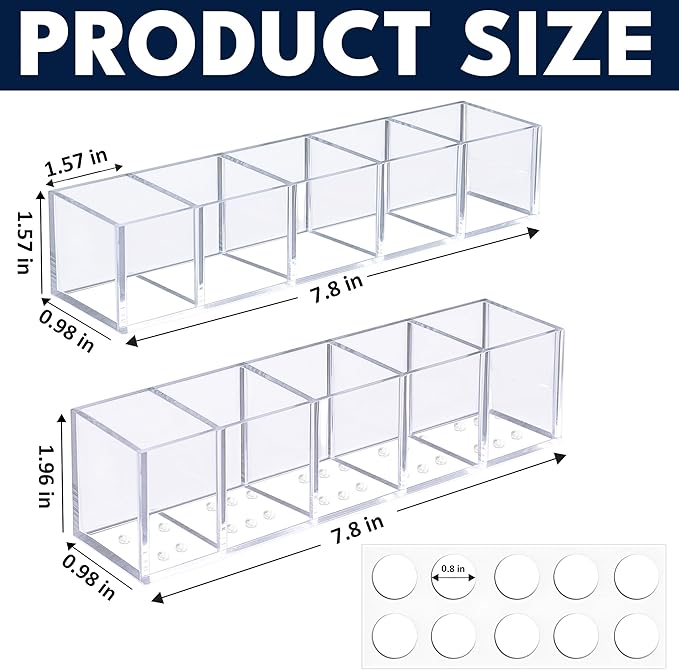 Acrylic Straw Holder for Cabinet Door or Countertop - Clear Organizer & Dispenser with 3 Sets of Decorative Stickers for Reusable Straws, Space-Saving Kitchen Storage, Pantry Organizer