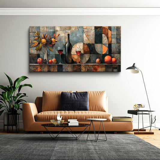 KELIYUAN Wall Art For Kitchen Wall Decor For Living Room Dining Room Decorations Wine Glass Wall Painting Still Life Abstract Pictures Artwork Ready To Hang bar Wall Posters Home Decor 20"x40"