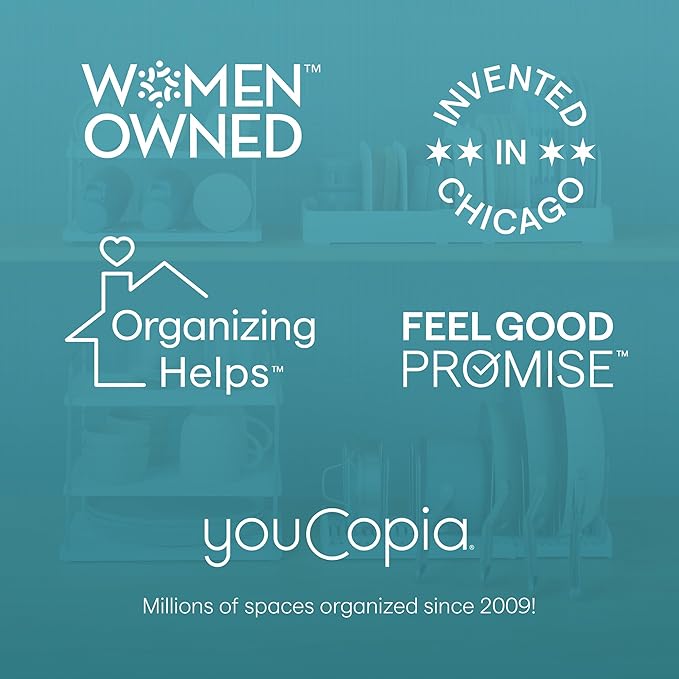 YouCopia UpSpace Cabinet Box Organizer, Adjustable Kitchen Pantry Shelf for Plastic Wrap and Foil Storage, Large Premium Edition