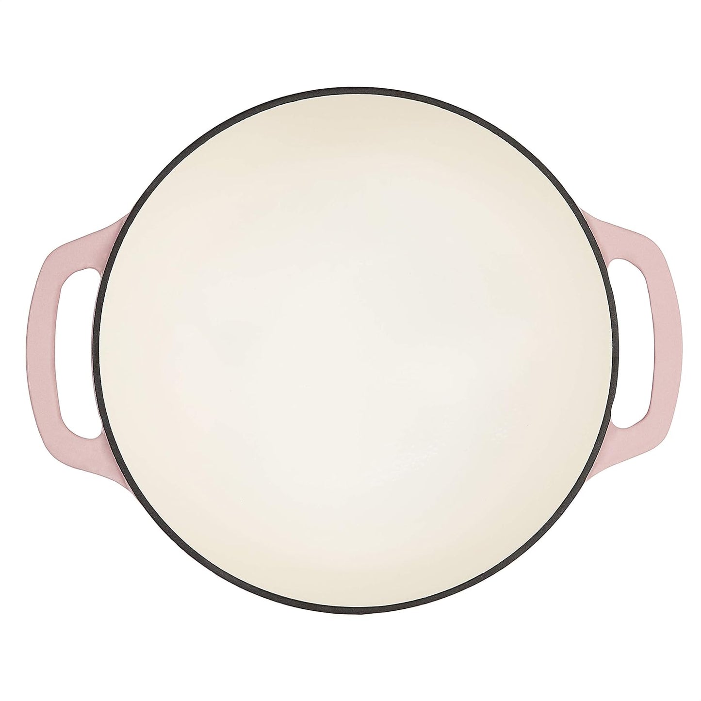 Amazon Basics Enameled Cast Iron Covered Round Dutch Oven, 4.3-Quart, Light Pink