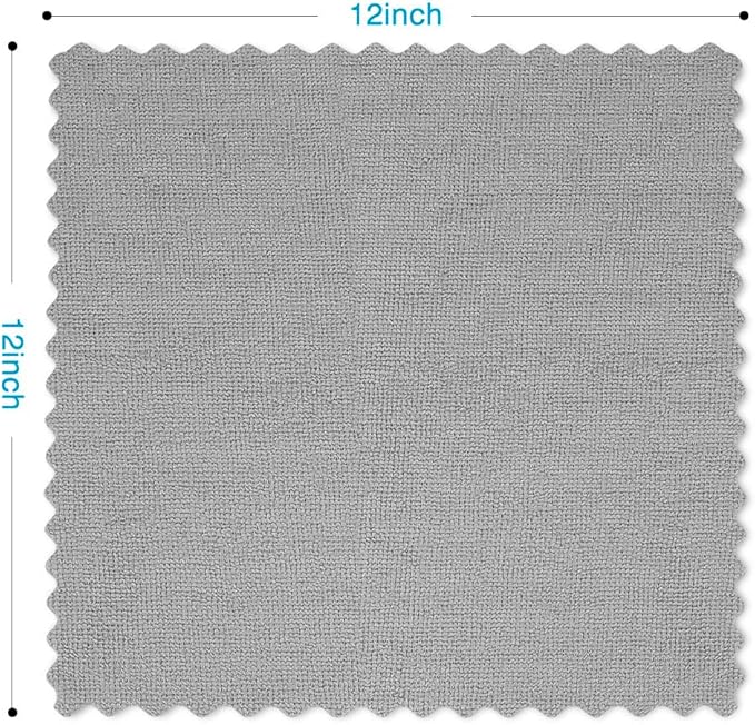 Orighty Grey Microfiber Cleaning Cloth, 50 Pack Highly Absorbent Cleaning Supplies, Lint Free Kitchen Towels Cleaning Rags, Microfiber Towels for Cars, House, Window, 12x12 inch