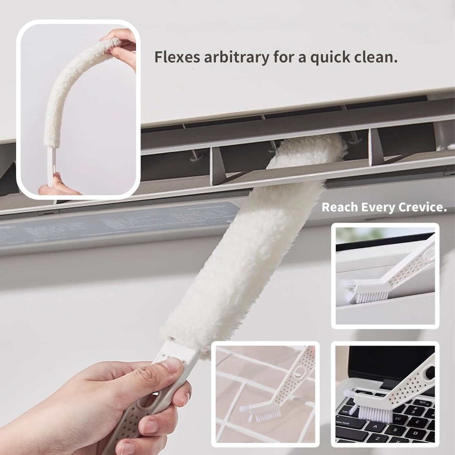 10 Pcs Split Air Conditioner Cleaning Kit with Waterproof Bag, HVAC Cleaning Tool Set for Home, Bathroom, Sink, Appliance, and Grout Cleaning