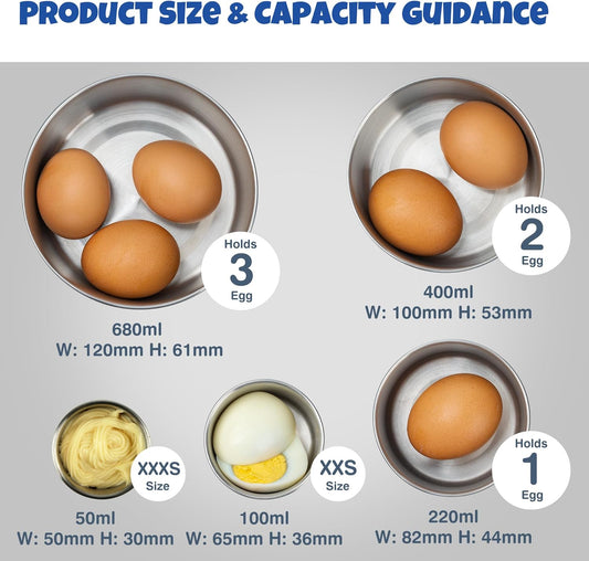 304 Stainless Steel Containers with Lids Small for Lunch, Leak-Proof Stainless Steel Food Storage Containers for Back to School Kids, 5 Pack Stackable (2oz, 4oz, 8oz, 14oz, 24oz)
