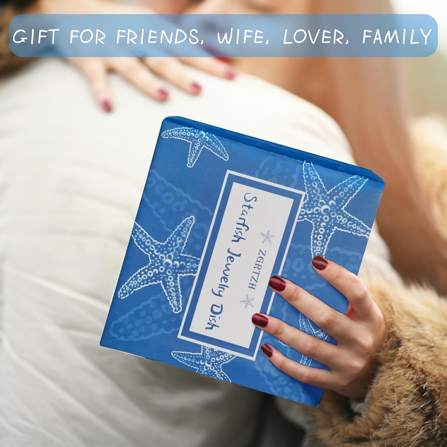 Ceramic Starfish Jewelry Dish Tray Pink Shell Jewelry Holder Ring Holder Trinket Dish Ocean Coastal Decor Jewelry Plate Decorative Tray Key Bowl for Jewelry Christmas Home Room Beach Decor