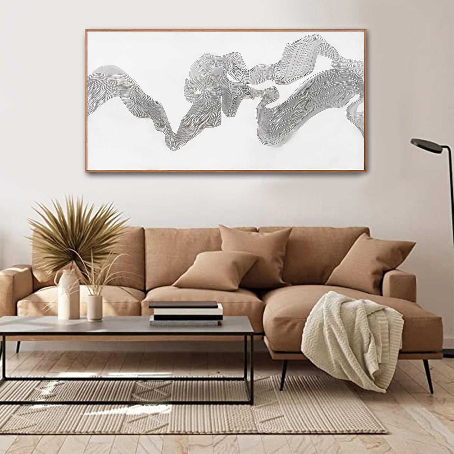 Abstract Canvas Wall Art Abstract Mist Texture Art With White Background Artwork Canvas Prints Canvas Picture Contemporary Wall Art Bedroom Living Room Office Decoration Framed Ready To Hang 24x48 Inch