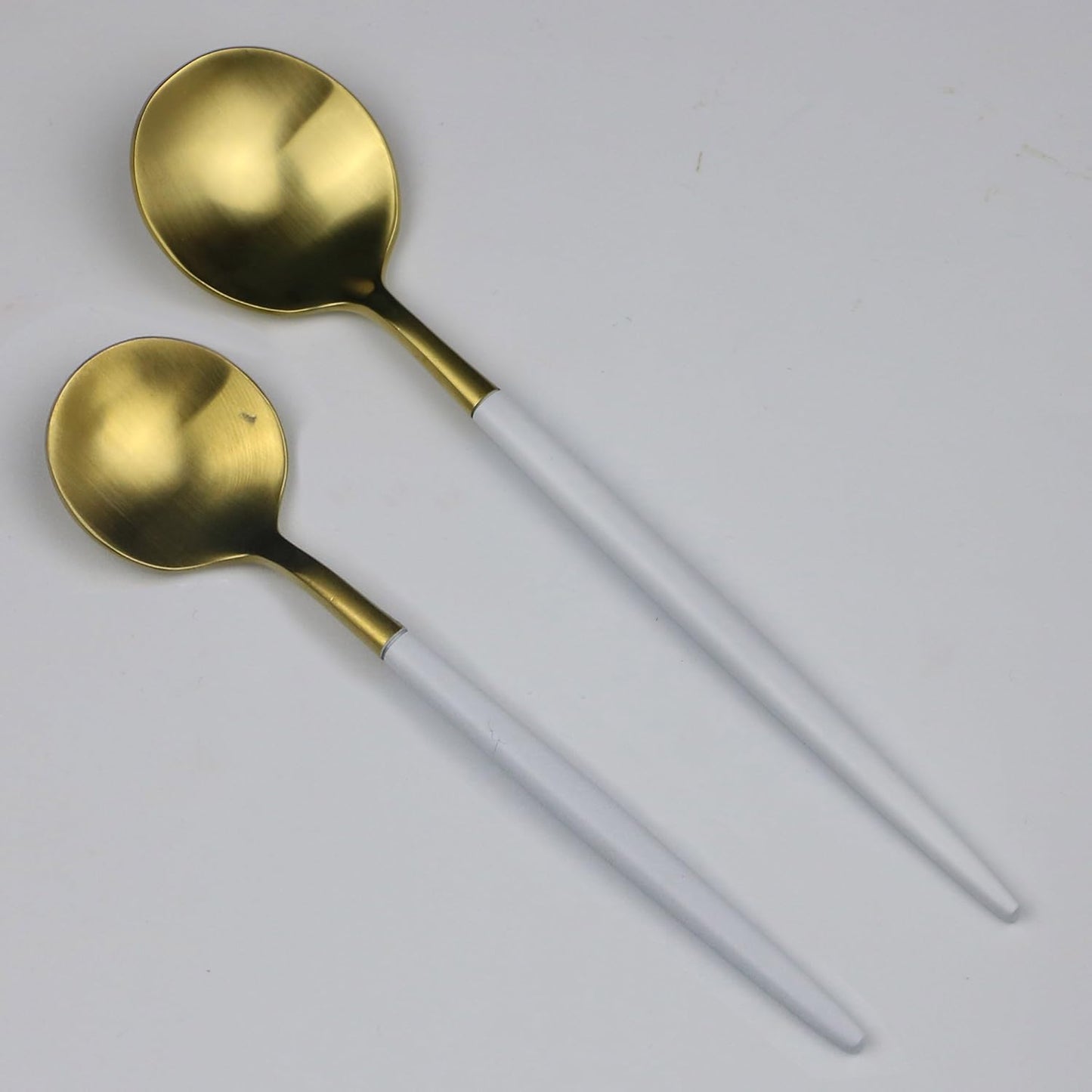 20-Pieces Luxury White Handle Gold 18/10 Stainless Steel Flatware Set, Matte Finish, Service for 4