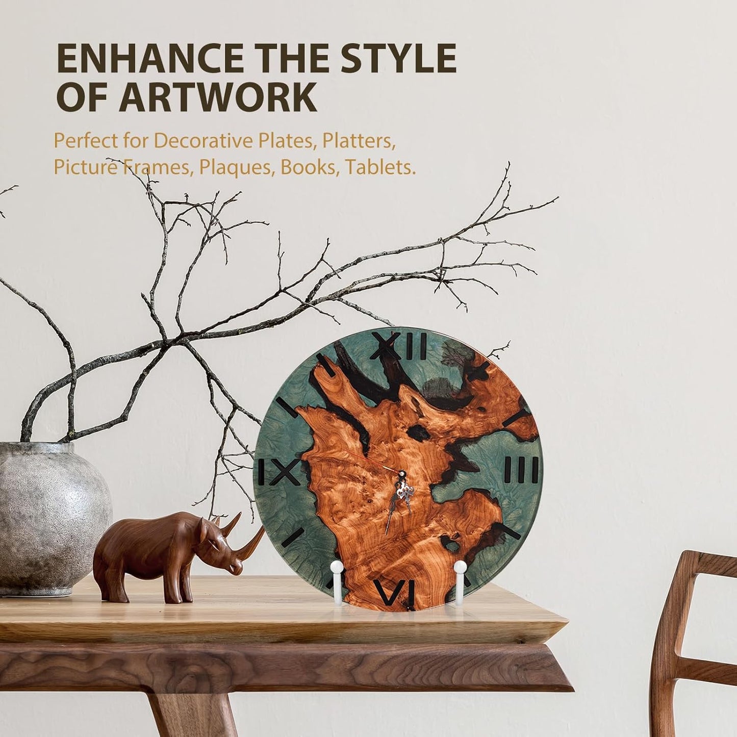 LIONWEI LIONWELI Decorative Plate Stand Holder Picture Frame Stand Easel Display Stand White