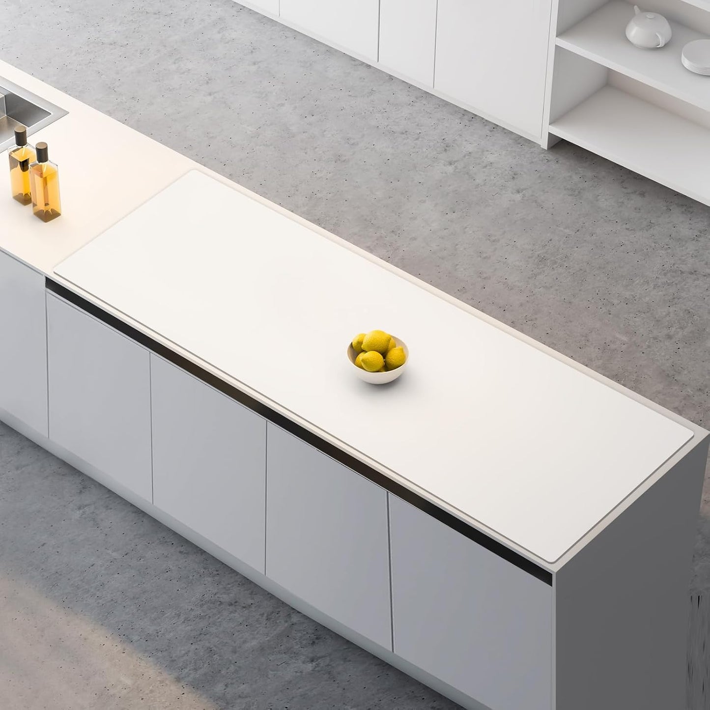 Large Silicone Mats, 78.7”x15.7”(200cmx40cm) Extra Large Silicone Heat Resistant Mats, Countertop Protector, Nonstick Waterproof Mat for Kitchen, Shipped Rolled Up Kitchen Counter Mat, Semitransparent