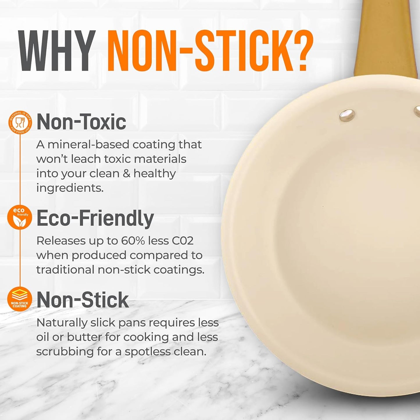 NutriChef 8'' Small Frying Pan - Non-stick Skillet with Silicone Handle, Ceramic Coated Interior,Easy-to-Clean, Even Heat Distribution, Safe for Gas, Electric, Induction, Ceramic & Counter Cooktops