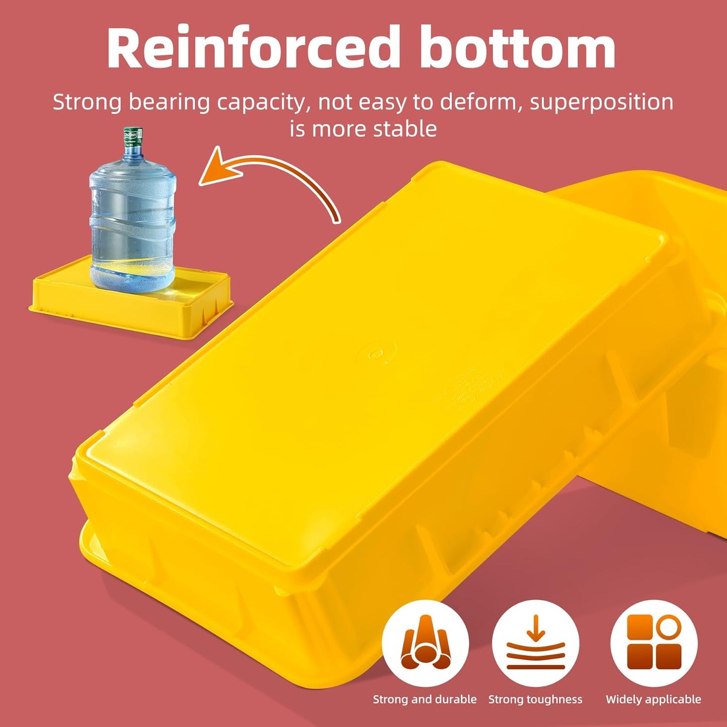 4-Pack Commercial Dough Proofing Box | Pizza/Bread Sourdough Food Storage Containers for Bakeries, Storage Bins with Lids (4 Pack Yellow, 22.8" L x 15.5" W x 6.1" H)